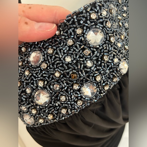 Women’s US M One Shoulder Black Dress - Picture 3 of 5